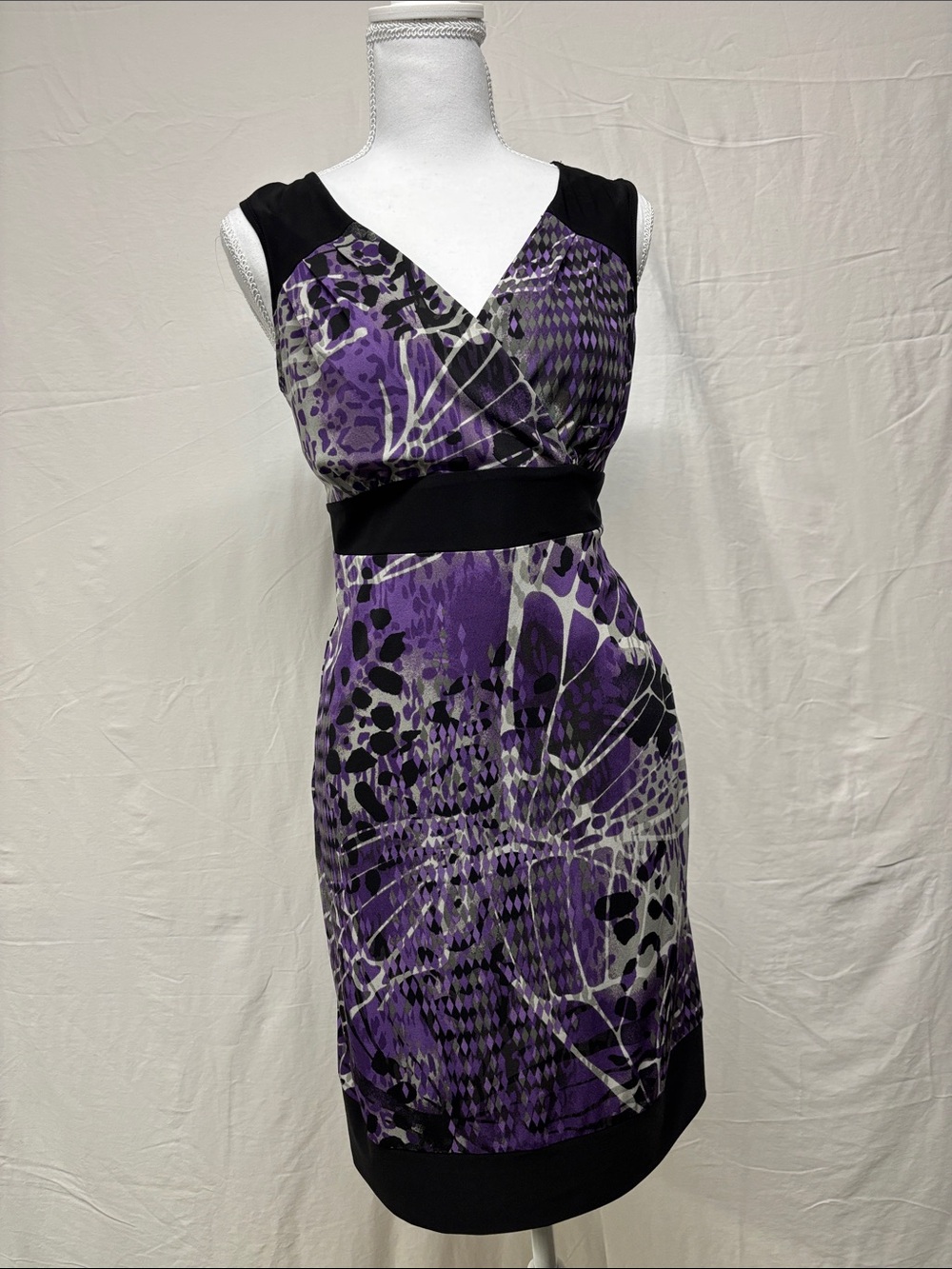 Ricki's Purple and Black Printed Sheath Dress